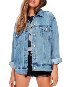 Hochwertige blaue übergroße lange Jeansjacken Distressed Damen Jeansjacke Großhandel Jeansjacken Lieferanten