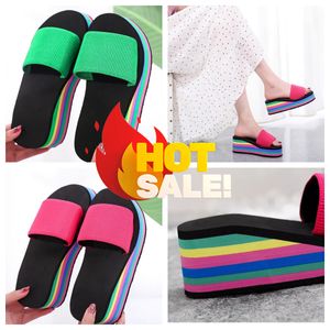 Tofflor kvinnors ensidiga flip flops sommar tjock sula sandaler ytterkläder casual strand gai flip-flo plattform svart färgglada sandbeach bigsize utomhus 36-41