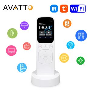 Controle AVATTO WiFi Smart IR Painel de controle central, tela de toque sem fio Tuya com botões, controle remoto portátil para eletrodomésticos