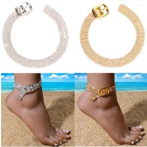 Anklets ins Women Crystal Summer Foot Jewelry Bejdia krążkowa Kształt Kształt Kształt Bransoletka kostki