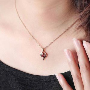 Colares pendentes Dantily Red Zircon Necklace com caixa de presente para BR Shopper