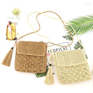 Shoulder Bags Straw Bag Women Messenger Crossbody 2024 Trend Solid Shopping Promotion Party For Ladies