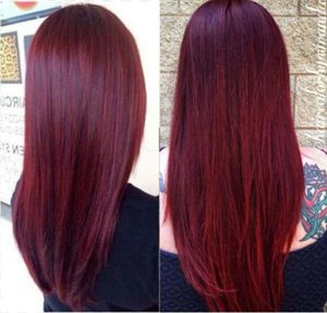 Capelli umani brasiliani bordeaux 4 pacchi colorati brasiliani 99 vino rosso tessuto vergine capelli estensioni brasiliane intere dei capelli umani2736996