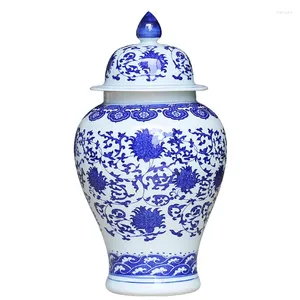 Bottiglie Vaso in ceramica Jingdezhen Antico blu e bianco Conservazione Tempio in porcellana Soggiorno Arredamento casa