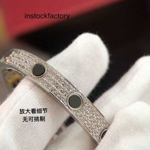 ORIGINAL 1TO1 CATTRES MARKLET V-GOLD HIGH VERSION Black Nail Full Sky Star Armband Plated With 18K White Gold CNC Diamond Screw Buckle Three Row ZBPN VQPQ