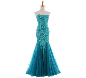 بلينغ الترتر Tulle Mermaid Deval Dresses 2019 Sweetheart Neckline Long Evening Dontrals New Prom Dress Elegant9280833