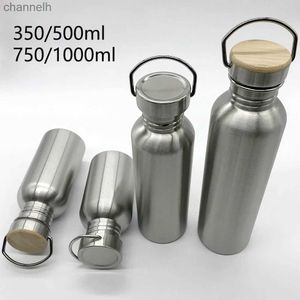 Water Bottles Portable Stainless Steel Water Bottle with handle 1000ml/500ml/350ml Sports Flasks Travel Cycling Hiking Camping bicycle flask yq240320