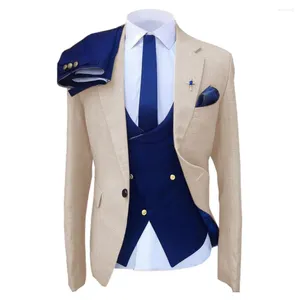 Mäns kostymer italienska män 3 stycken skakning lapel mode smal fit cosutme homme bröllop brudgummen tuxedos terno masculino prom blazer för man