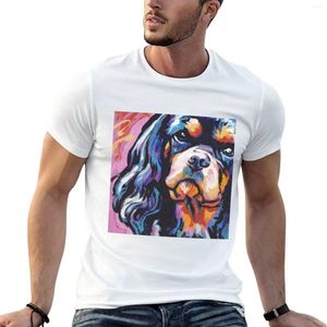 Męskie topy zbiornikowe Cavalier King Charles Spaniel pies jasny kolorowy pop t-shirt koszulki potu duże i wysokie t dla mężczyzn