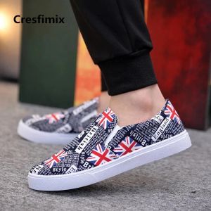 Shoes Cresfimix male fashion comfortable spring summer pattern slip on shoes men cool street canvas shoes man's flag shoes a2693