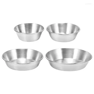 Plates 4PCS Korean Dipping Dish Western Steak Sauce Cup Bowl Kimchi Barbecue Stainless Steel