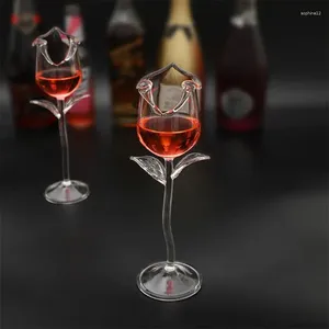 Weingläser Produkt Fancy Red Goblet Cocktail 100ml Rose Blumenform Glasbecher Tasse