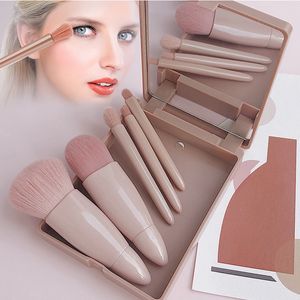 Hourglass Makeup Brushes Powder Foundation concealer Blusher Bronzer Eye Shadow Eyebrow Eyeliner Sculpting Brush Portable 5 Makeup Borstes With Mirror