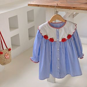 Children's embroidery girls' dress Autumn vintage design small fashion long-sleeved shirt dress