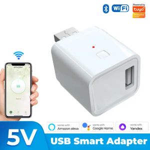 Kontrol Tuya Wifi Smart USB Adaptör Fiş Switch 5V2A Güç Adaptörü Şarj Kafası Akıllı Yaşam Akıllı Ev Kontrolü, Alexa Google Home Alice