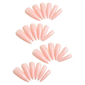 Накладные ногти, однотонные, прозрачные, розовые, очаровательные, удобные для ношения, маникюр для женщин и девочек, маникюрный салон