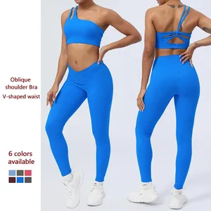 Aktive Sets Gym Sport Yoga Set Frauen 2pcs Sexy Rückenfrei Trainingsanzug Schnell trocknend Sportlich Zweiteiliges Outfit Solide Outdoor Fitness Sportbekleidung