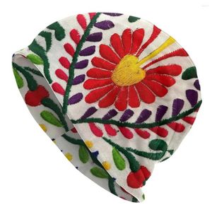 Baskenmütze, mexikanische Blumen, bedruckte Kunstkappe, coole Unisex-Outdoor-Skullies-Mütze, Mütze, Frühling, warm, Dual-Use-Mütze, gestrickt