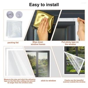 Window Stickers Durable Thermal Insulation Film Reusable Waterproof Kit With Adhesive Straps For Cover