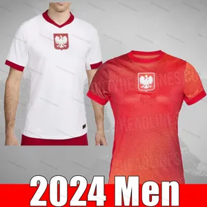 Nya 24 25 Polens Lewandowski Soccer Jerseys Polonia 2024 Krychowiak Grosicki Zielinski Milik Zalewski Szymanski Polish Football Shirt Men Kids Kit