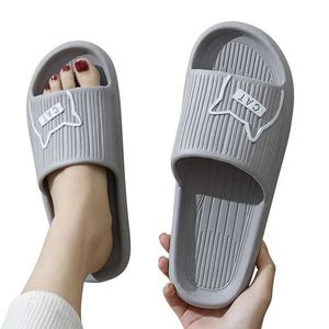 Slippers Womens cute cartoon cat soft bathroom cloud slider thick soled womens indoor beach summer shoes H24032502