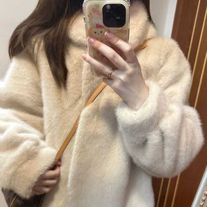 Women's Fur Faux Fur Winter New Fur Integrated Mink Fleece Outer Coat for Womens Mink Skin Coat Imitation Fur Thick Short Fur Coat