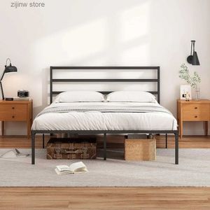 Andra sängkläder levererar sängramen med toppplattan fast tak metallnudlar kan stödja madrass ingen fjäder lätt att montera svart y240320