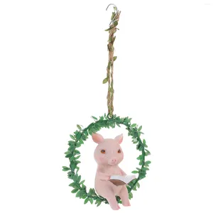 Garden Decorations Tree Pendant Pig Swing Statue Hanging Decor Shape Decoration Adornment Yard Scene Resin