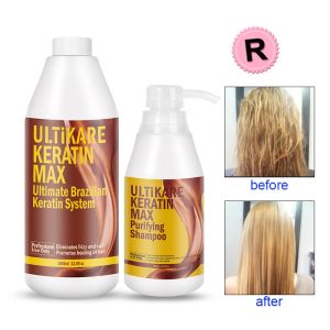 Ställer in bästsäljande 500 ml Purifierande schampo Nurish Hair+Brasilian 12% Formalin 1000 ml Keratin Fuktande behandling för hårvård