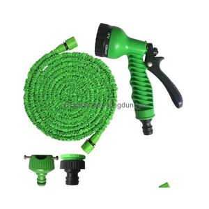 Schläuche Gartenschlauch Rohr Wasser erweiterbar Magie 7 Muster Pistole Schaum Topf flexible Rollen Autowaschsprüher 240311 Drop Lieferung Home Wasserhahn Dh13T