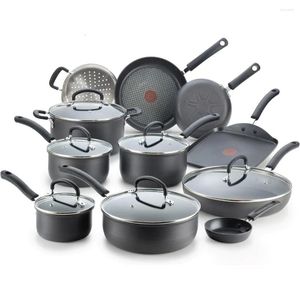 Cookware Sets T-fal Ultimate Hard Anodized Nonstick Set 17 Piece Oven Broiler Safe 400F Lid 350F Pots And Pans Dishwasher