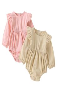 Baby Long Sleeves Triangle Rompers Fall 2021 Kids Boutique Clothing 024m اطفال الأطفال الصغار