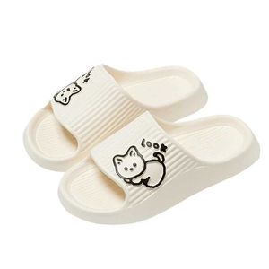 Slippers Men Women Indoor Non-Slip Bathing Home Cute Cat Floor Shoes Couples Sandals Bathroom Slides Slipper 2024 Summer01FZ53 H240322