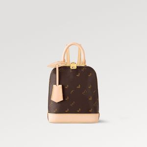 Explosion Women's M47132 Alm a Backpack família elegante novo membro Primavera 2024 show bolsa de lona arredondada cadeado de ouro sacos de cidade elegante mochila de bolso traseiro de couro