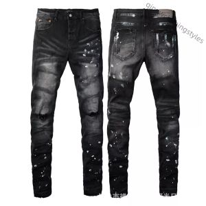 purple jeans mens designer jeans Denim Trousers Black Pants Quality quilting ripped for trend brand vintage pant mens fold slim skinny fashion