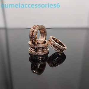 2024 Mücevher Designer Marka Band Rings Lingge Ring Çift 18K Gül Altın