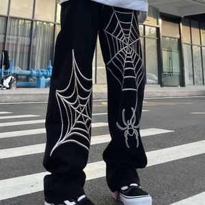 Мужские джинсы y2k Hip Hop Streets улицы Harajuku вышитые джинсы Jnco Высококачественные мешковатые джинсы с высокой талией.