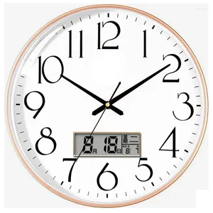 Настенные часы, 12 дюймов, 30 см, бесшумные часы, простой подвесной модный календарь для дома, гостиной, без перфорации