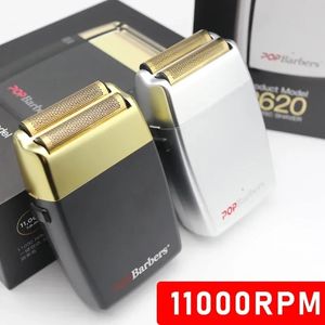 Pop Barbers P620 Profissional Homem Barbeador Elétrico Folha Dupla USB Máquina de Corte de Cabelo Sem Fio 11000 RPM 240315