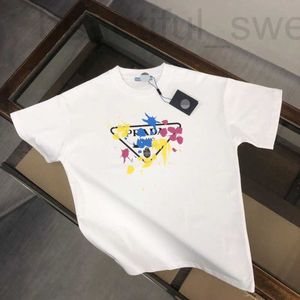 Homens camisetas Designer P Família de Manga Curta T-shirt Puro Algodão Marca de Moda Americana Top Fino Gelo Seda Meia Manga YQ9T