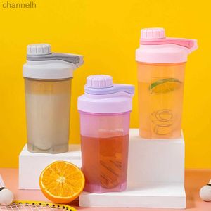 Water Bottles 500/600ML Blender Shaker Bottle with Scale Protein Shakes Leakproof for Powder Workout Gym Sport Mixing Cup Water Bottle yq240320