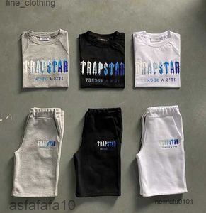 Trapstar Mens Shorts and t Shirt Set Tracksuits Designer Couples Towel Embroidery Letter Womens Crew Neck Trap Star Sweatshirt Suits High Quality Wholesale R19H