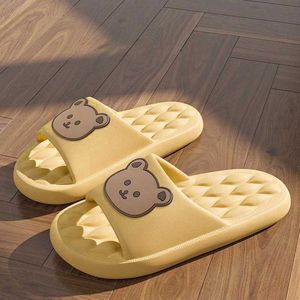 Slippers 2024 New Summer Cartoon Bear Men Home Slides Shoes Eva Trend Women Couple Non-Slip Indoor Outdoor Cozy House Shower03 H240322