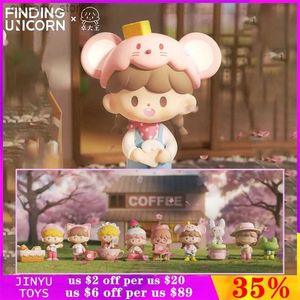 Action Toy Figures Original zZoton Cherry Blossom Cafe Series Blind Box Cute Anime Action Figure Cartoon Model For Girl Gift Desktop Ornaments Doll L240320