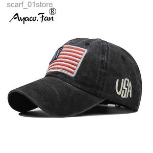 Top Caps Bayan Beyzbol C Yaz Kovboy Şapkası Erkek Bahar Amerikan Mektup Bayrağı İşlemeli Beyzbol Şapkası Pamuk Açık Vintage Visor Casual CC24319