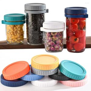 Storage Bottles 6pcs Plastic Kitchen Tool For Wide Mouth Jar Mason Lid Seal Bottle Cover Good 70mm 86mm