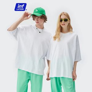 Inflation Summer Short Sleeve Tees Unisex Casual Plain T-shirts 100% Cotton Overdized Tees Men Fashion Hip Hop T-Shirts 0057S21 240305