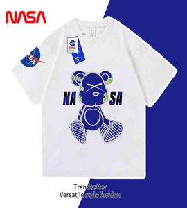 NASA neue Sommermarke Kurzarm-Liebhaber-T-Shirt Mode schulterfrei breite Version und Damen 039 Baumwolle T1719710