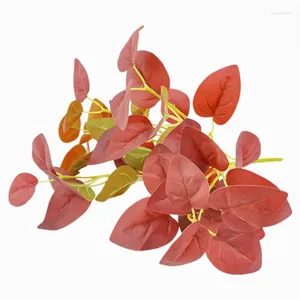 Decorative Flowers Coffee Shop Decor Artificial Green Plants Fake Flower Plastic Red Perilla Leaves El Decoration Simulation Plant Leaf