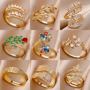 Mode Gürtel Kette Ringe für Frauen Gold Farbe Edelstahl Ring Trend Koreanische Ästhetische Schmuck Anillos Mujer 2024 Neue